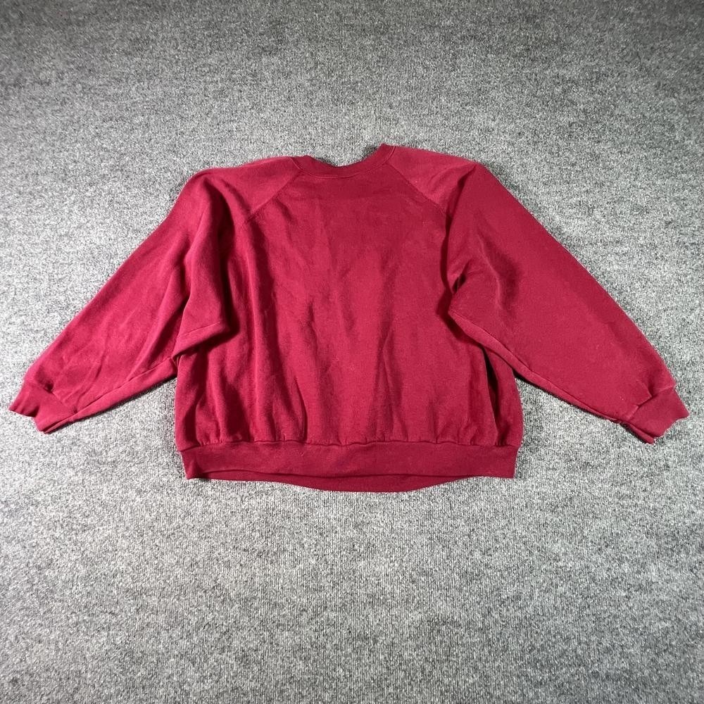 VTG Tultex Maximum Sweats Mens 3X Red Fleece Raglan Sweatshirt Made in USA - Picture 12 of 13